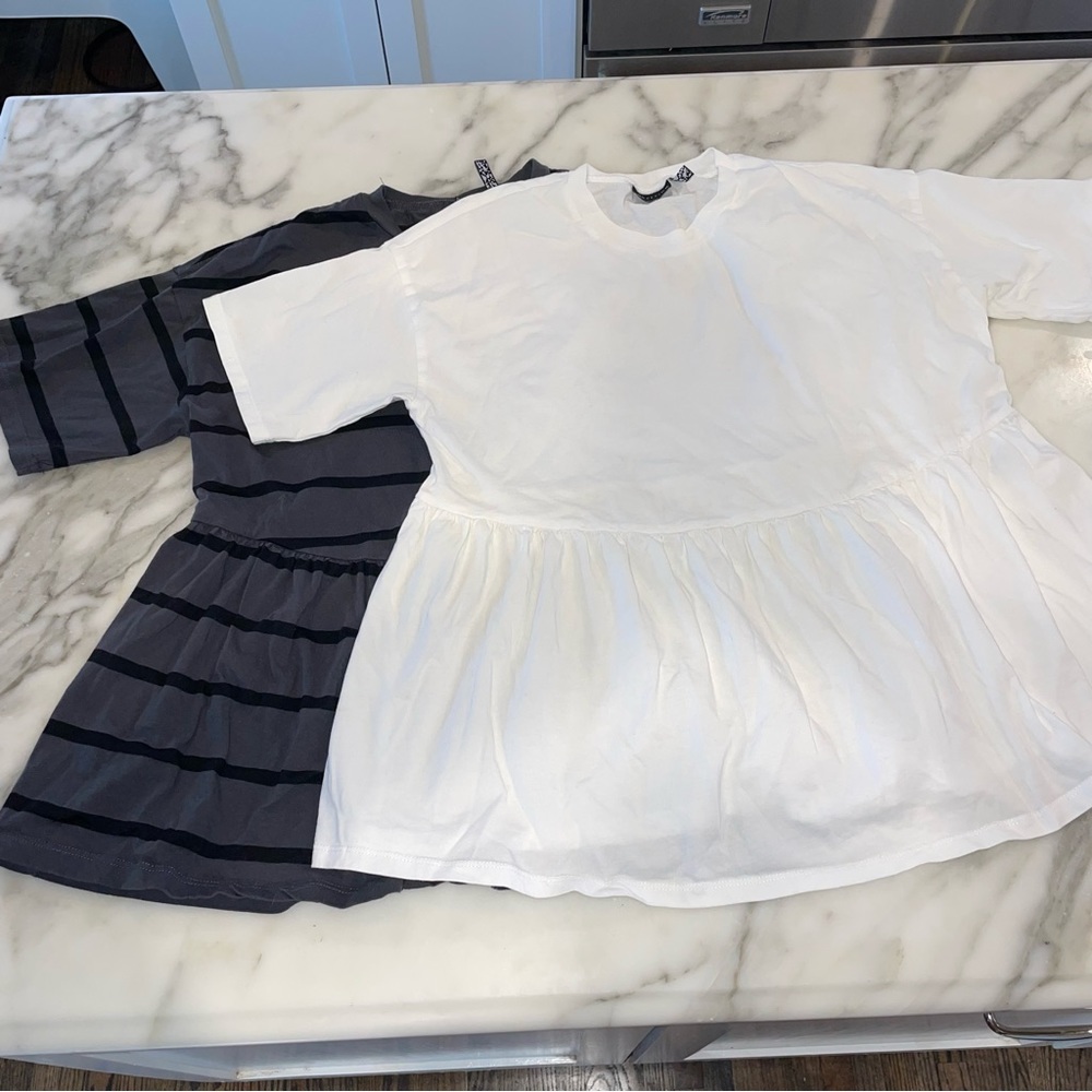 Two ASOS Maternity Peplum Style T shirts